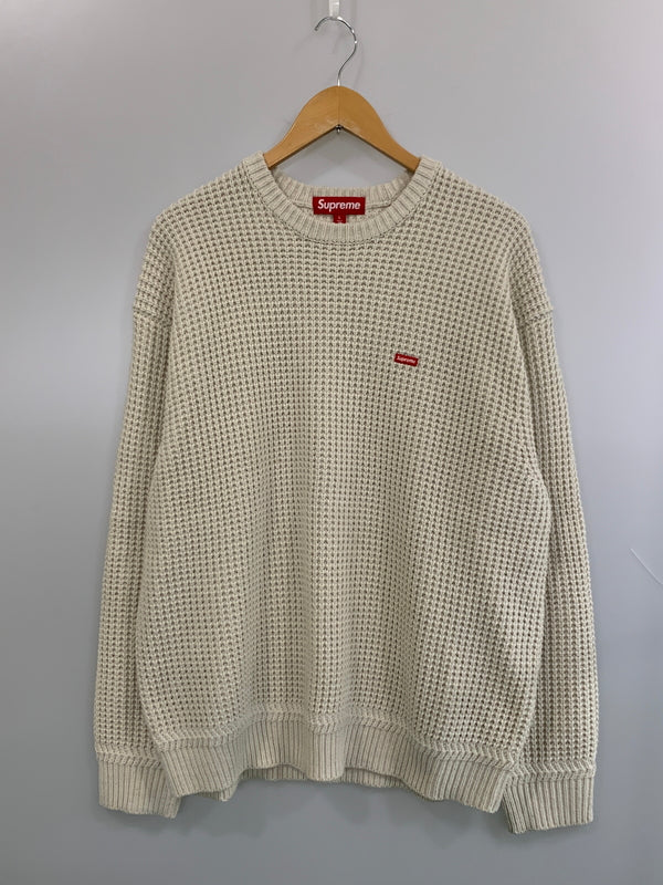 【中古品】【メンズ】 SUPREME シュプリーム 24AW WAFFLE SMALL BOX SWEATER ワッフル スモール ボックス スウェット LOGO ロゴ トレーナー 149-260714-ta-09-min サイズ：L カラー：ベージュ 万代Net店