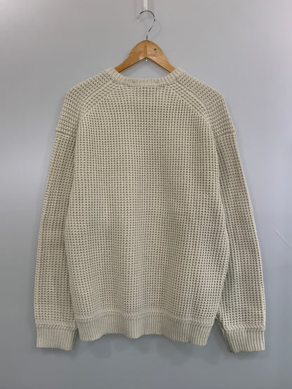【中古品】【メンズ】 SUPREME シュプリーム 24AW WAFFLE SMALL BOX SWEATER ワッフル スモール ボックス スウェット LOGO ロゴ トレーナー 149-260714-ta-09-min サイズ：L カラー：ベージュ 万代Net店