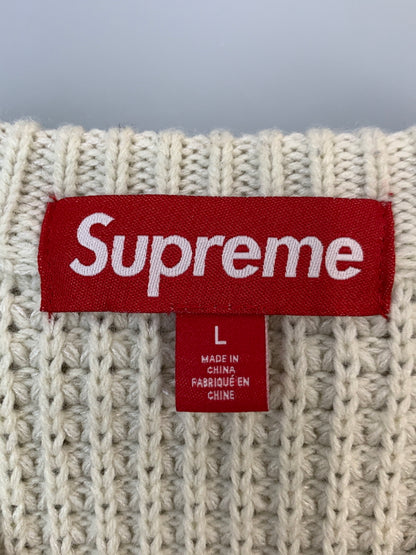 【中古品】【メンズ】 SUPREME シュプリーム 24AW WAFFLE SMALL BOX SWEATER ワッフル スモール ボックス スウェット LOGO ロゴ トレーナー 149-260714-ta-09-min サイズ：L カラー：ベージュ 万代Net店