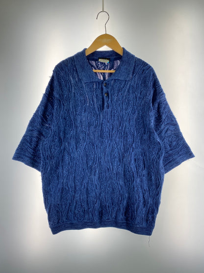 【中古品】【メンズ】 COOGI クージー 3D SS KNIT POLO SHIRT 半袖 ニット ポロシャツ トップス 146-260727-jt-02-min サイズ：XXL カラー：ネイビー 万代Net店