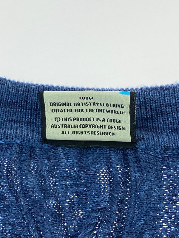 【中古品】【メンズ】 COOGI クージー 3D SS KNIT POLO SHIRT 半袖 ニット ポロシャツ トップス 146-260727-jt-02-min サイズ：XXL カラー：ネイビー 万代Net店