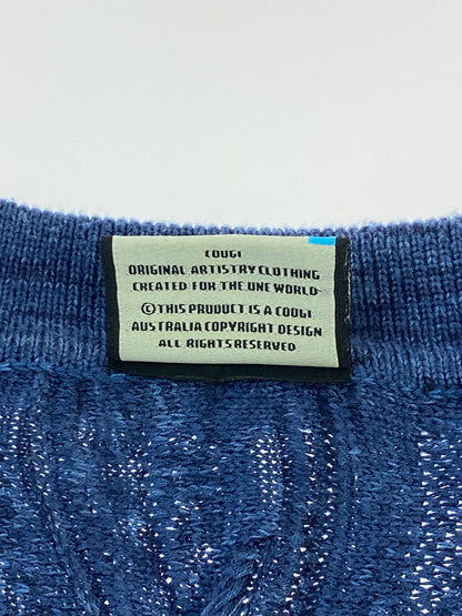 【中古品】【メンズ】 COOGI クージー 3D SS KNIT POLO SHIRT 半袖 ニット ポロシャツ トップス 146-260727-jt-02-min サイズ：XXL カラー：ネイビー 万代Net店