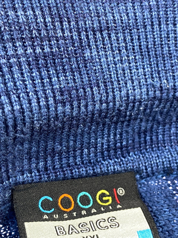 【中古品】【メンズ】 COOGI クージー 3D SS KNIT POLO SHIRT 半袖 ニット ポロシャツ トップス 146-260727-jt-02-min サイズ：XXL カラー：ネイビー 万代Net店