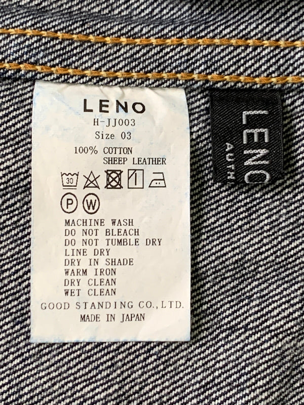 【中古品】【メンズ】 LENO リノ 1ST TYPE 13.5OZ BRENDA BIG TRUCKER JACKET H-JJ003 ブレンダ ビッグトラッカージャケット デニムジャケット メンズ 140-260717-em-11-min サイズ：03 カラー：インディゴブルー 万代Net店