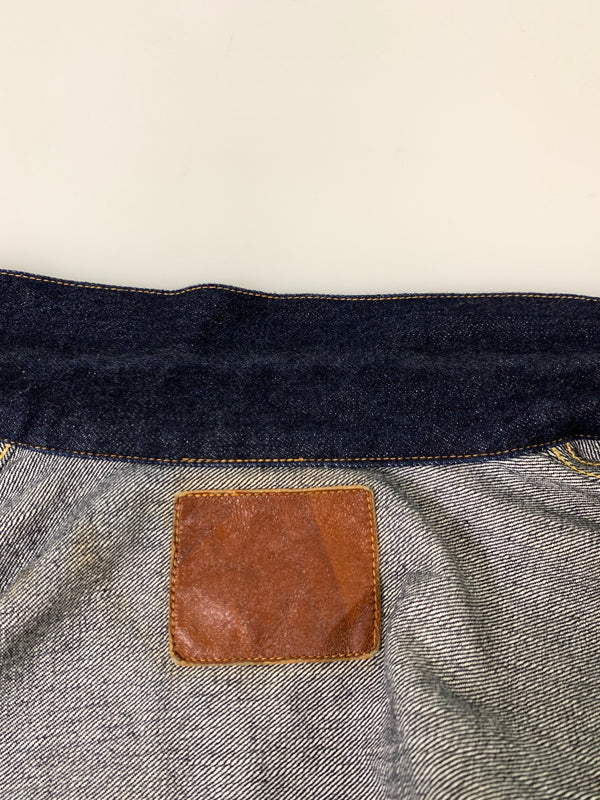 【中古品】【メンズ】 LENO リノ 1ST TYPE 13.5OZ BRENDA BIG TRUCKER JACKET H-JJ003 ブレンダ ビッグトラッカージャケット デニムジャケット メンズ 140-260717-em-11-min サイズ：03 カラー：インディゴブルー 万代Net店