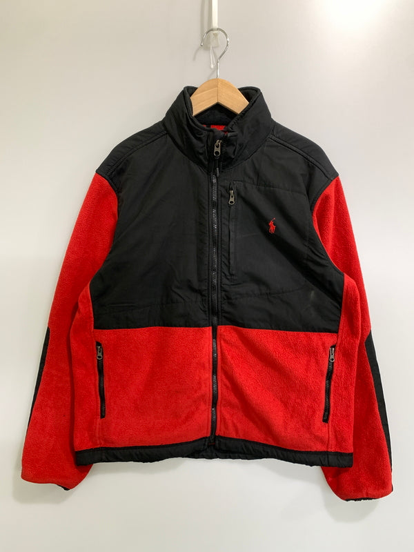 【中古品】【メンズ】 POLO RALPH LAUREN ポロ・ラルフローレン OLARTEC LOGO FLEECE JACKET フリースジャケット アウター 146-260729-AS-1-min サイズ：L カラー：レッド 万代Net店