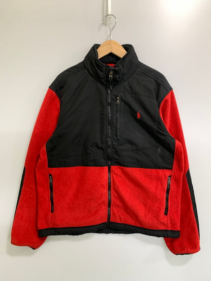 【中古品】【メンズ】 POLO RALPH LAUREN ポロ・ラルフローレン OLARTEC LOGO FLEECE JACKET フリースジャケット アウター 146-260729-AS-1-min サイズ：L カラー：レッド 万代Net店
