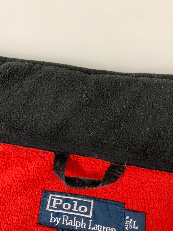 【中古品】【メンズ】 POLO RALPH LAUREN ポロ・ラルフローレン OLARTEC LOGO FLEECE JACKET フリースジャケット アウター 146-260729-AS-1-min サイズ：L カラー：レッド 万代Net店