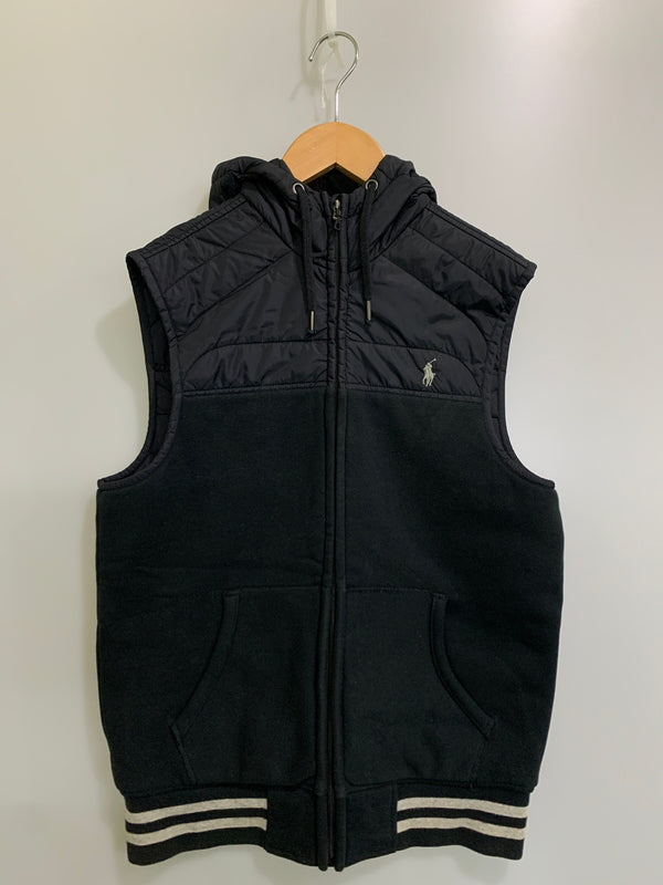 【中古品】【メンズ】 POLO RALPH LAUREN ポロ・ラルフローレン LOGO HOODED VEST ロゴフーデッドベスト フード ベストジャケット 147-260714-ta-42-min サイズ：S カラー：ブラック 万代Net店