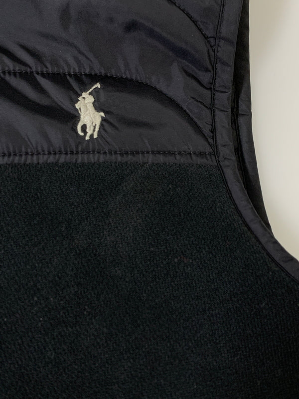 【中古品】【メンズ】 POLO RALPH LAUREN ポロ・ラルフローレン LOGO HOODED VEST ロゴフーデッドベスト フード ベストジャケット 147-260714-ta-42-min サイズ：S カラー：ブラック 万代Net店