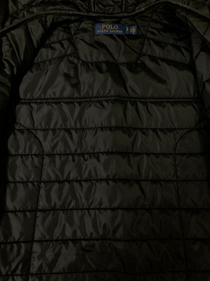 【中古品】【メンズ】 POLO RALPH LAUREN ポロ・ラルフローレン LOGO HOODED VEST ロゴフーデッドベスト フード ベストジャケット 147-260714-ta-42-min サイズ：S カラー：ブラック 万代Net店