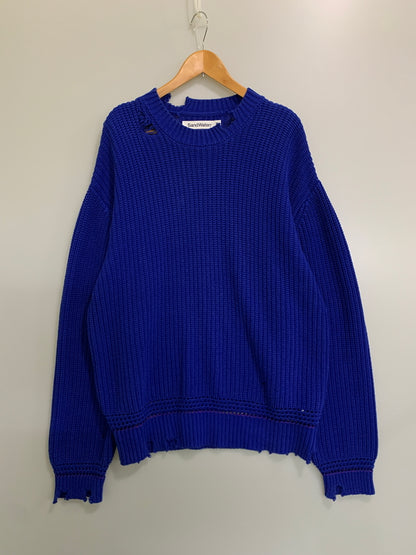 【中古品】【メンズ】 SANDWATERR サンドウォーター ORGANIZED CREW NECK SWEATER オーガナイズド クルー ネック セーター SW-K0101 ニット 140-260714-ta-38-min サイズ：3 カラー：ブルー 万代Net店