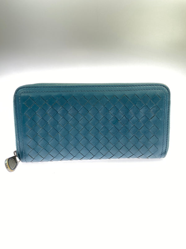 【中古品】【メンズ】 BOTTEGA VENETA ボッテガヴェネタ イントレチャートラウンドジップロングウォレット 長財布 181-260719-AS-31-min カラー：グリーン 万代Net店