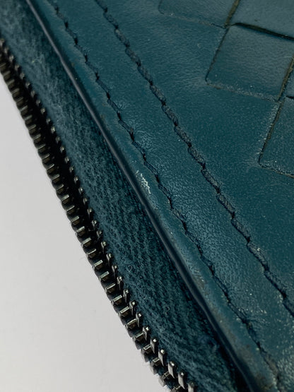 【中古品】【メンズ】 BOTTEGA VENETA ボッテガヴェネタ イントレチャートラウンドジップロングウォレット 長財布 181-260719-AS-31-min カラー：グリーン 万代Net店