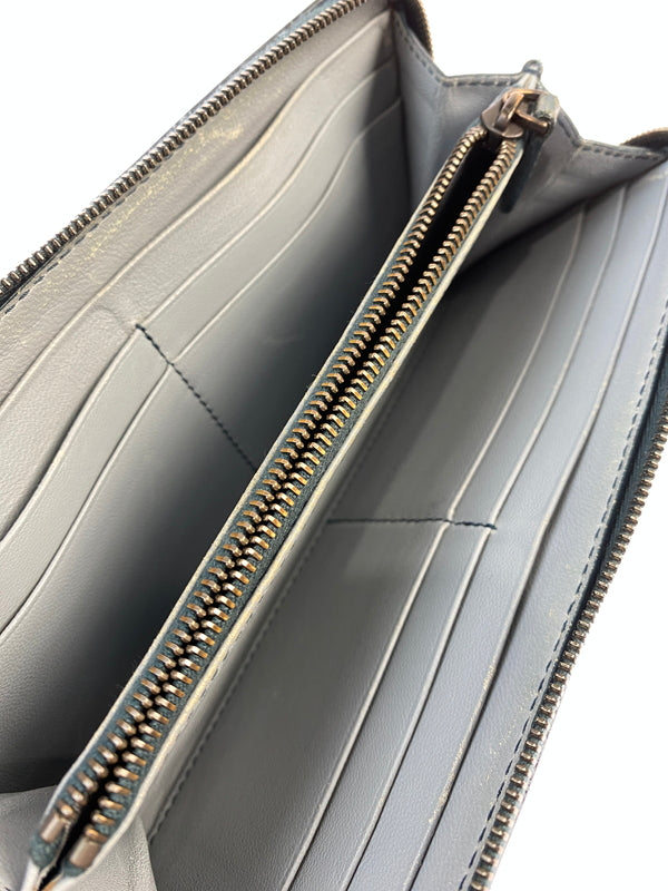 【中古品】【メンズ】 BOTTEGA VENETA ボッテガヴェネタ イントレチャートラウンドジップロングウォレット 長財布 181-260719-AS-31-min カラー：グリーン 万代Net店