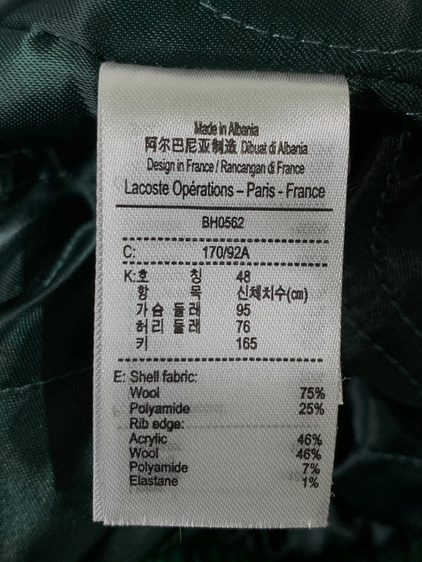 【中古品】【メンズ】 LACOSTE ラコステ WOOL BLEND STADIUM JACKET ウールブレンドスタジアムジャケット BH0562 スタジャン 147-260714-ta-21-min サイズ：S カラー：ネイビー/ベージュ 万代Net店