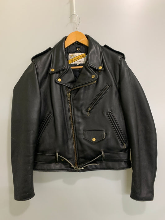 【中古品】【メンズ】 SCHOTT ショット DOUBLE RIDERS JACKET ダブルライダースジャケット 145-260714-ta-20-min サイズ：40 カラー：ブラック 万代Net店