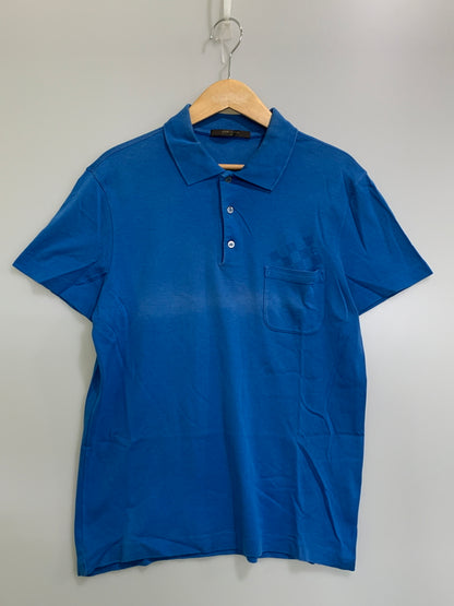 【中古品】【メンズ】 LOUIS VUITTON ルイ・ヴィトン DAMIER POLO SHIRT ダミエ ポロシャツ 半袖シャツ 179-260714-ta-34-min サイズ：M カラー：ブルー 万代Net店