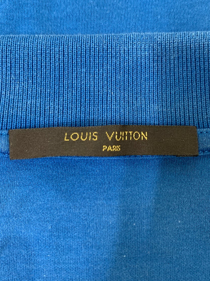 【中古品】【メンズ】 LOUIS VUITTON ルイ・ヴィトン DAMIER POLO SHIRT ダミエ ポロシャツ 半袖シャツ 179-260714-ta-34-min サイズ：M カラー：ブルー 万代Net店