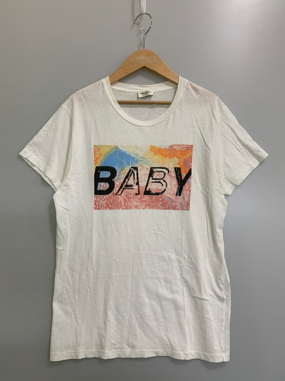 【現状渡し品】【メンズ】 SAINT LAURENT イヴ・サンローラン エディ期 BABY TEE ベイビー 半袖Tシャツ プリントＴ 141-260714-ta-28-min サイズ：M カラー：ホワイト 万代Net店