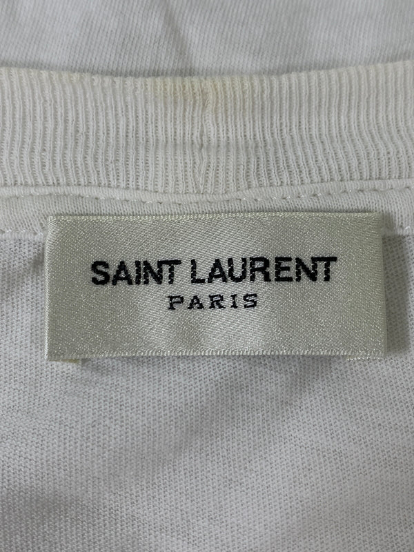 【現状渡し品】【メンズ】 SAINT LAURENT イヴ・サンローラン エディ期 BABY TEE ベイビー 半袖Tシャツ プリントＴ 141-260714-ta-28-min サイズ：M カラー：ホワイト 万代Net店