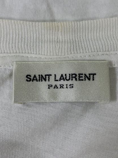 【現状渡し品】【メンズ】 SAINT LAURENT イヴ・サンローラン エディ期 BABY TEE ベイビー 半袖Tシャツ プリントＴ 141-260714-ta-28-min サイズ：M カラー：ホワイト 万代Net店