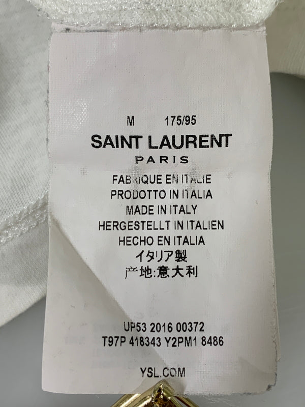 【現状渡し品】【メンズ】 SAINT LAURENT イヴ・サンローラン エディ期 BABY TEE ベイビー 半袖Tシャツ プリントＴ 141-260714-ta-28-min サイズ：M カラー：ホワイト 万代Net店