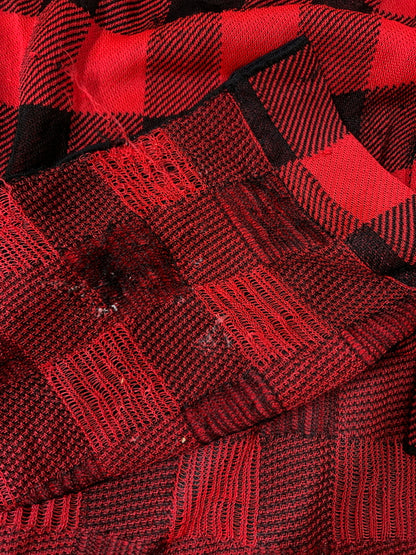 【中古品】【メンズ】 BALENCIAGA バレンシアガ CHECK SHIRT チェックシャツ 半袖シャツ 141-260714-ta-26-min サイズ：S カラー：レッド/ブラック 万代Net店