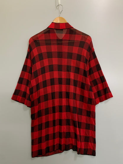 【中古品】【メンズ】 BALENCIAGA バレンシアガ CHECK SHIRT チェックシャツ 半袖シャツ 141-260714-ta-26-min サイズ：S カラー：レッド/ブラック 万代Net店