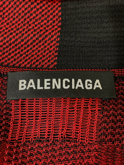 【中古品】【メンズ】 BALENCIAGA バレンシアガ CHECK SHIRT チェックシャツ 半袖シャツ 141-260714-ta-26-min サイズ：S カラー：レッド/ブラック 万代Net店
