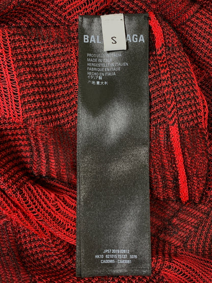 【中古品】【メンズ】 BALENCIAGA バレンシアガ CHECK SHIRT チェックシャツ 半袖シャツ 141-260714-ta-26-min サイズ：S カラー：レッド/ブラック 万代Net店