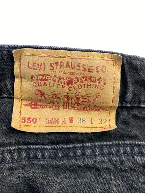 【中古品】【メンズ】 LEVI'S リーバイス 550 後染め BLACK PANTS ブラックデニム デニムパンツ ボトムス 157-260727-jt-30-min サイズ：W36 L32 カラー：ブラック 万代Net店