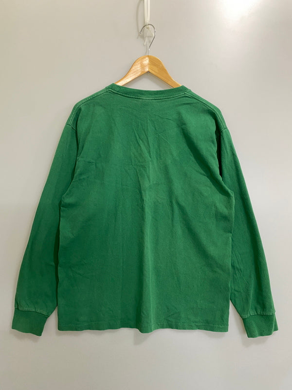 【中古品】【メンズ】 A BATHING APE アベイシングエイプ LOGO L/S TEE ロゴ 長袖 Tシャツ ロングスリーブ メンズ トップス 142-260720-em-12-min サイズ：Ｌ カラー：グリーン 万代Net店