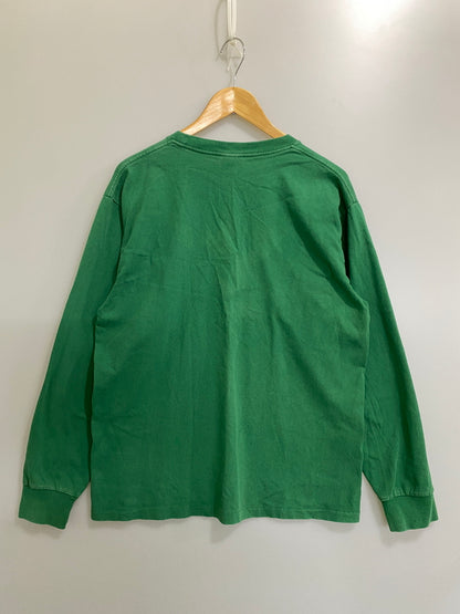 【中古品】【メンズ】 A BATHING APE アベイシングエイプ LOGO L/S TEE ロゴ 長袖 Tシャツ ロングスリーブ メンズ トップス 142-260720-em-12-min サイズ：Ｌ カラー：グリーン 万代Net店