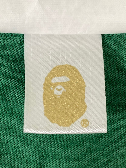 【中古品】【メンズ】 A BATHING APE アベイシングエイプ LOGO L/S TEE ロゴ 長袖 Tシャツ ロングスリーブ メンズ トップス 142-260720-em-12-min サイズ：Ｌ カラー：グリーン 万代Net店