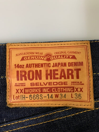 【中古品】【メンズ】 IRON HEART アイアンハート SELVEDGE DENIM セルビッジデニム IH-666S-14 14oz ジーンズ ボトムス 156-260714-ta-32-min サイズ：W34 L36 カラー：インディゴ 万代Net店