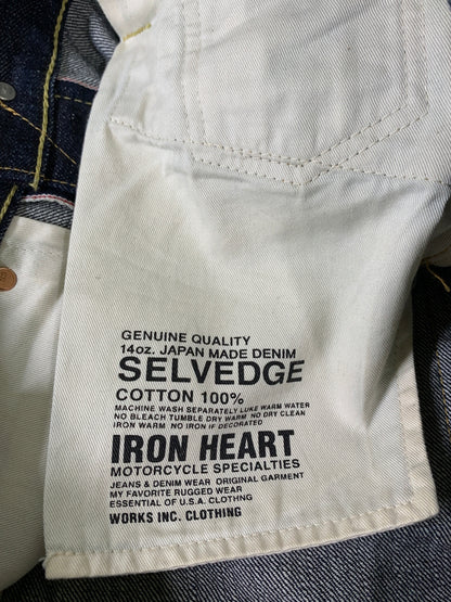 【中古品】【メンズ】 IRON HEART アイアンハート SELVEDGE DENIM セルビッジデニム IH-666S-14 14oz ジーンズ ボトムス 156-260714-ta-32-min サイズ：W34 L36 カラー：インディゴ 万代Net店