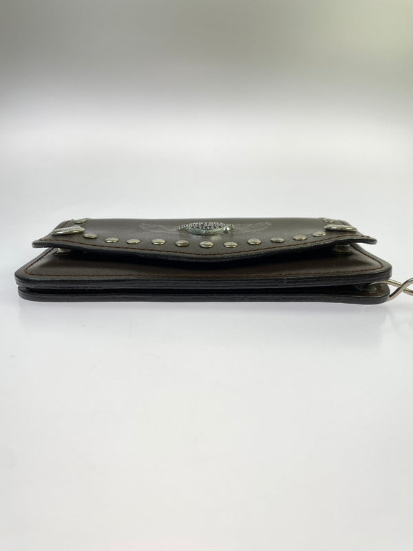 【中古品】【メンズ】 HARLEY-DAVIDSON ハーレーダビッドソン バイカーズウォレット 長財布 ロングウォレット 201-260719-AS-37-min カラー：ブラウン 万代Net店