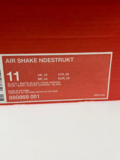 【中古品】【メンズ】 NIKE ナイキ 880869-001 AIR SHAKE NDESTRUKT 靴 シューズ スニーカー 160-260719-AS-8-min サイズ：29cm カラー：BLACK/WHITE-BLACK-TEAM ORANGE 万代Net店