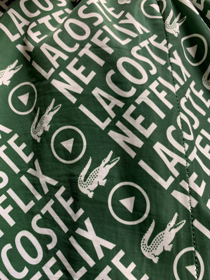 【中古品】【メンズ】 LACOSTE ラコステ ×NETFLIX ネットフリックス XH9342 NYLON EASY PANTS ナイロンイージーパンツ ボトムス 158-260718-AS-7-min サイズ：L カラー：グリーン/ホワイト 万代Net店