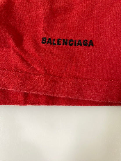 【中古品】【メンズ】 BALENCIAGA バレンシアガ LOGO S/S TEE 541853 ロゴ 半袖Tシャツ メンズ トップス 141-260720-em-14-min サイズ：Ｓ カラー：レッド 万代Net店