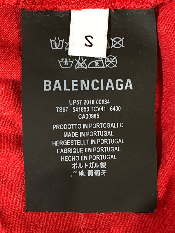 【中古品】【メンズ】 BALENCIAGA バレンシアガ LOGO S/S TEE 541853 ロゴ 半袖Tシャツ メンズ トップス 141-260720-em-14-min サイズ：Ｓ カラー：レッド 万代Net店