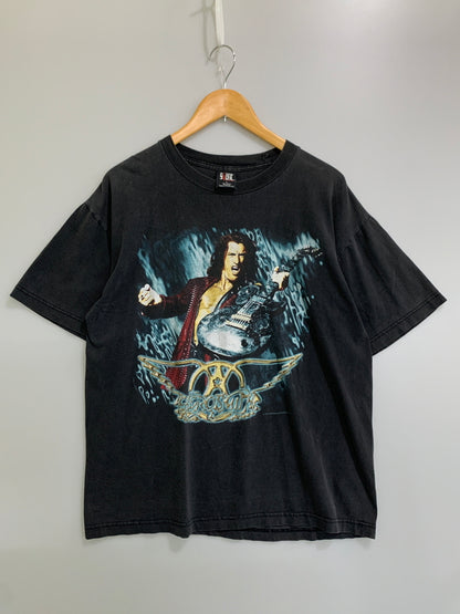 【中古品】【メンズ】 GIANT ジャイアント AEROSMITH エアロスミス 90S JOE PERRY TEE ジョー・ペリー プリント 半袖Tシャツ 146-260714-ta-31-min サイズ：L カラー：ブラック 万代Net店