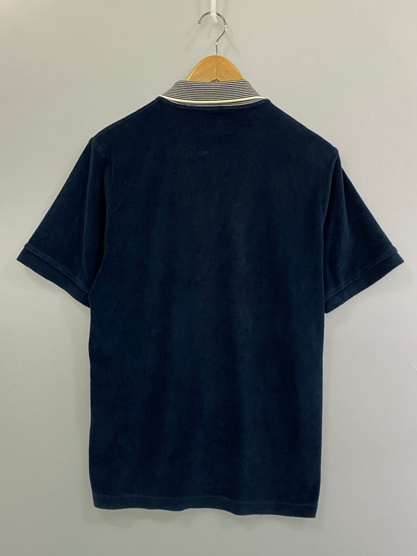 【中古品】【メンズ】 SUPREME シュプリーム STRIPED COLLAR TERRY POLO ストライプド カラー テリー ポロ メンズ トップス ポロシャツ 半袖 149-260720-em-84-min サイズ：Ｓ カラー：ネイビー 万代Net店