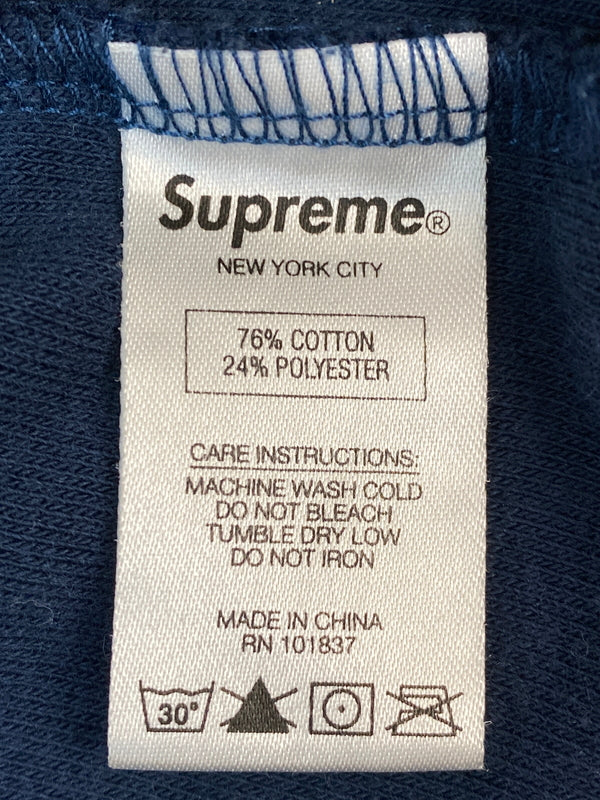 【中古品】【メンズ】 SUPREME シュプリーム STRIPED COLLAR TERRY POLO ストライプド カラー テリー ポロ メンズ トップス ポロシャツ 半袖 149-260720-em-84-min サイズ：Ｓ カラー：ネイビー 万代Net店