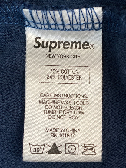 【中古品】【メンズ】 SUPREME シュプリーム STRIPED COLLAR TERRY POLO ストライプド カラー テリー ポロ メンズ トップス ポロシャツ 半袖 149-260720-em-84-min サイズ：Ｓ カラー：ネイビー 万代Net店