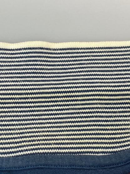 【中古品】【メンズ】 SUPREME シュプリーム STRIPED COLLAR TERRY POLO ストライプド カラー テリー ポロ メンズ トップス ポロシャツ 半袖 149-260720-em-84-min サイズ：Ｓ カラー：ネイビー 万代Net店