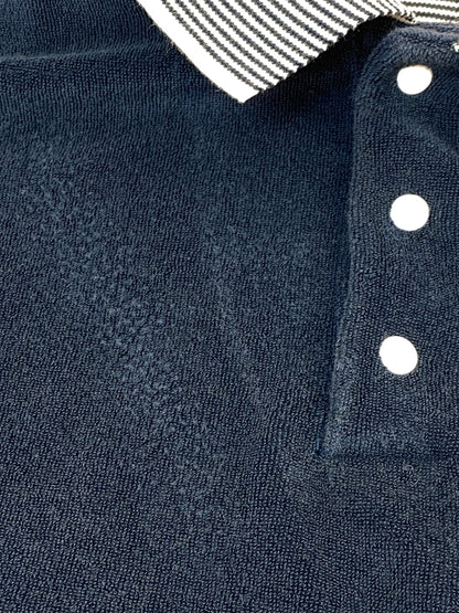 【中古品】【メンズ】 SUPREME シュプリーム STRIPED COLLAR TERRY POLO ストライプド カラー テリー ポロ メンズ トップス ポロシャツ 半袖 149-260720-em-84-min サイズ：Ｓ カラー：ネイビー 万代Net店