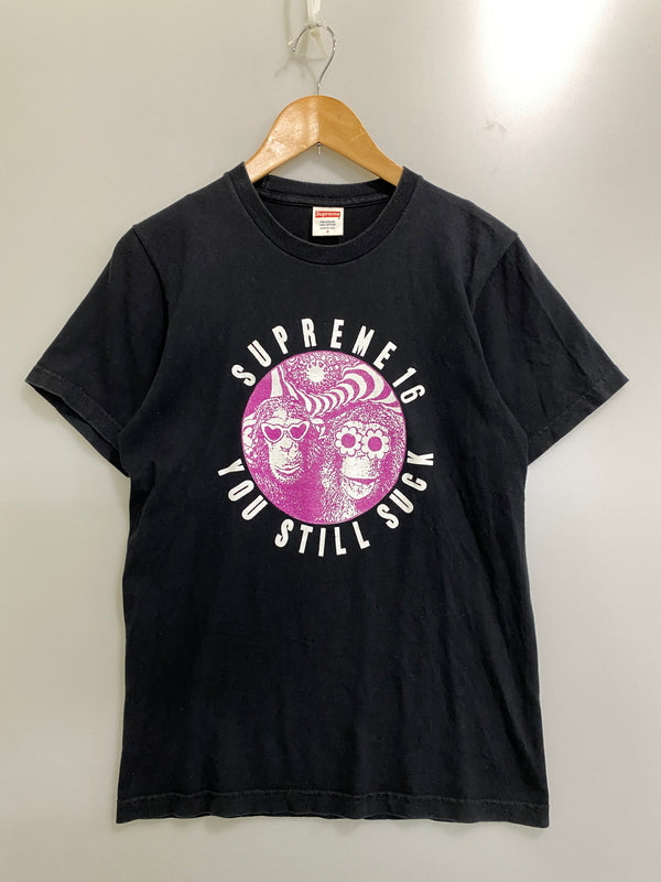 【中古品】【メンズ】 SUPREME シュプリーム YOU STILL SUCK TEE ユー スティック サック 半袖 プリント Tシャツ メンズ トップス 149-260720-em-10-min サイズ：Ｓ カラー：ブラック 万代Net店