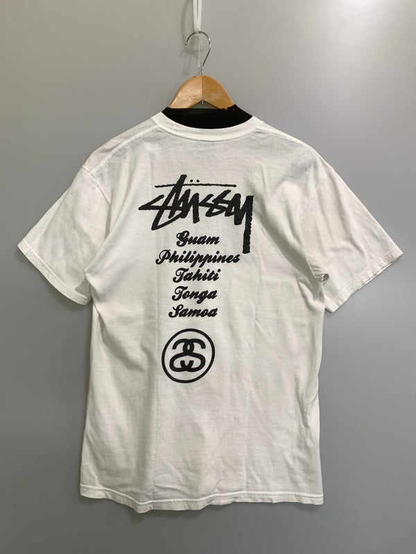 【中古品】【メンズ】 STUSSY ステューシー BLACK SHEEP PRINT TEE ブラック シープ プリント 半袖 Tシャツ メンズ トップス 142-260720-em-56-min サイズ：M カラー：ホワイト 万代Net店